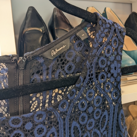 Reitmans Blue Lacy Fit and Flare Sleeveless Dress - Picture 5 of 6